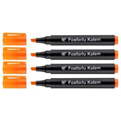 Lotte Fosforlu Kalem 4'lü Turuncu x 12 Set