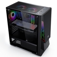 PowerBoost VK-G2051S USB 3.0 ATX ARGB Fan & Strip Siyah Kasa (PSU Yok)
