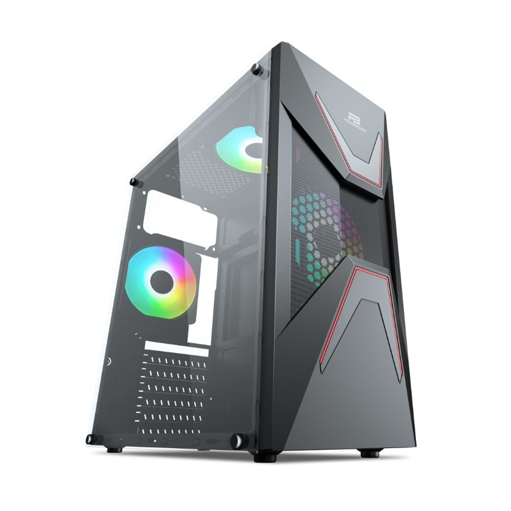 PowerBoost VK-G3621C USB 3.0 ATX, Mesh panel, Fixed Rainbow fan, siyah Kasa (PSU Yok)