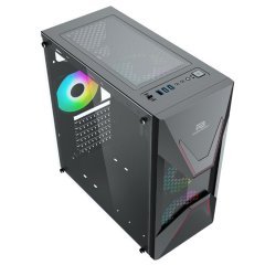 PowerBoost VK-G3621C USB 3.0 ATX, Mesh panel, Fixed Rainbow fan, siyah Kasa (PSU Yok)