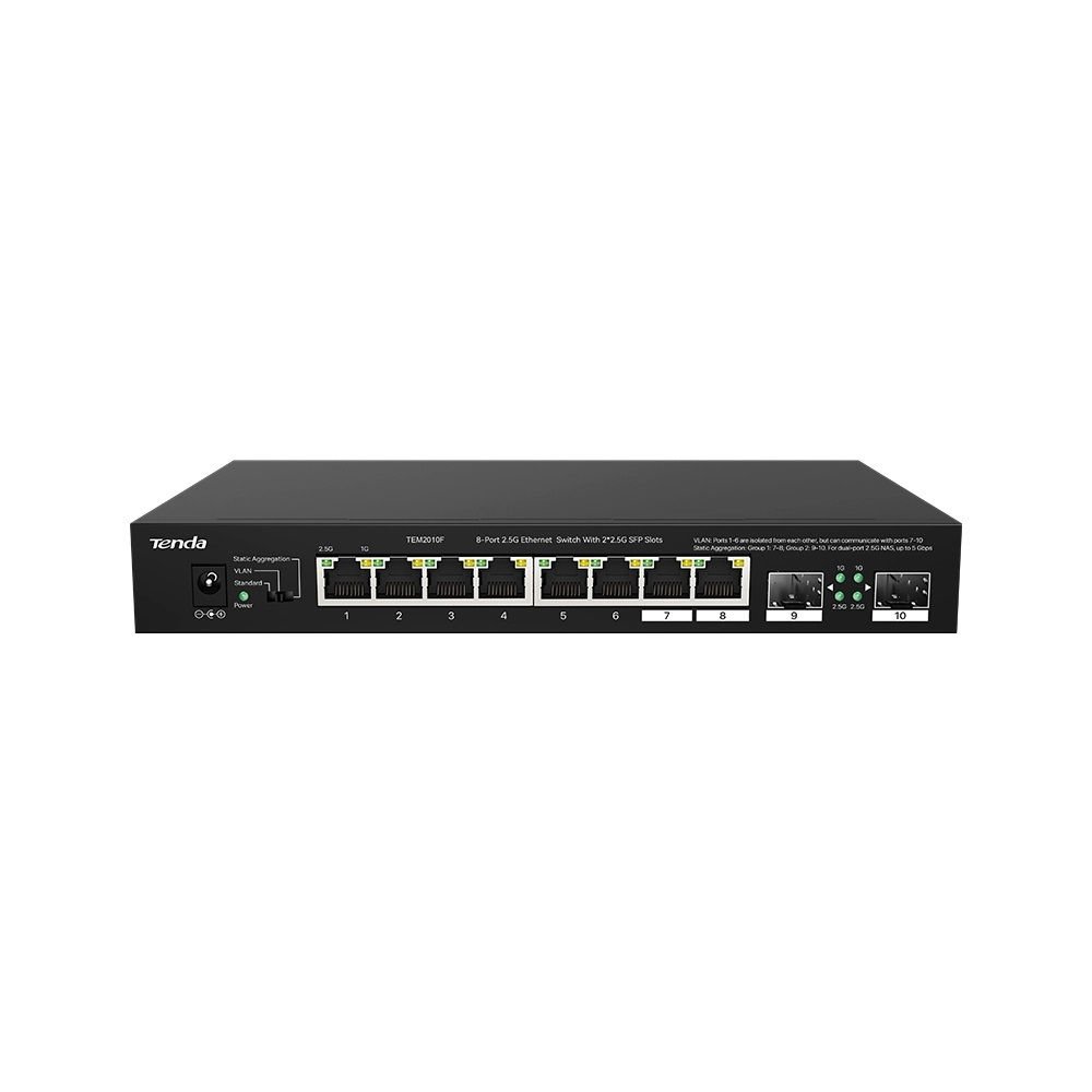 TENDA TEM2010F 8 PORT 100/1000/2500 SWITCH
