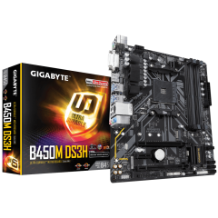 GIGABYTE B450M-DS3H V2 DDR4 3600(O.C.) / 2133 MHz HDMI DVI AM4