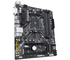 GIGABYTE B450M-DS3H V2 DDR4 3600(O.C.) / 2133 MHz HDMI DVI AM4