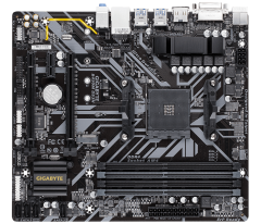 GIGABYTE B450M-DS3H V2 DDR4 3600(O.C.) / 2133 MHz HDMI DVI AM4