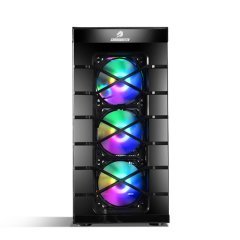 GameBooster GB-PR020BB USB3.0 Full Siyah Tempered Glass 7xRGB Fanlı kasa (PSU Yok)