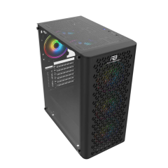 PowerBoost VK-M202B USB 3.0 ATX Mesh RGB fan siyah Kasa