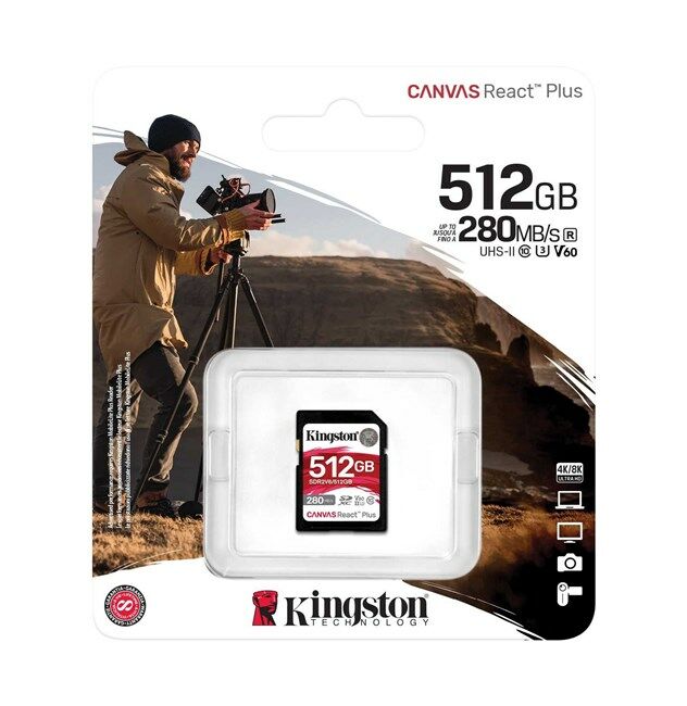 Kingston 512G SDXC Canvas React Plus (280-150)MB/s