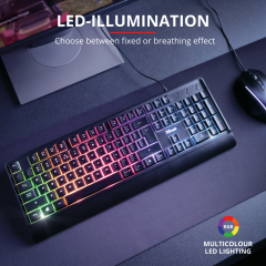 TRUST ZIVA RAINBOW LED IŞIKLI KABLOLU GAMING KLAVYE 23761