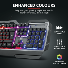 TRUST GTX856 TORAC ILLUMINATED GAMING KLAVYE