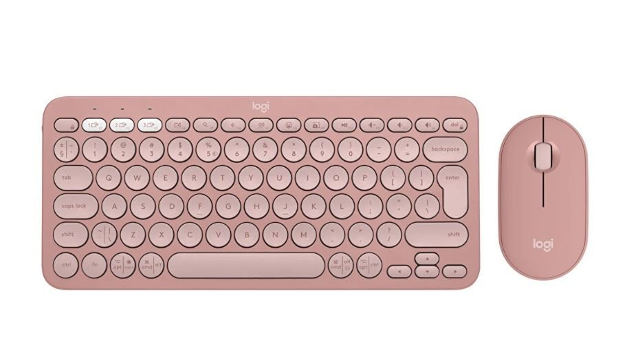 LOGITECH PEBBLE 2 SESSİZ KABLOSUZ TÜRKÇE Q KLAVYE VE MOUSE PEMBE 920-012247