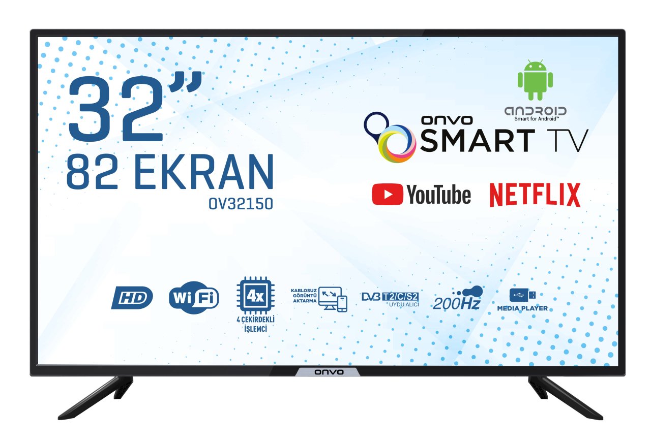 ONVO OV32150 32' HD UYDU ALICILI ANDROİD SMART LED