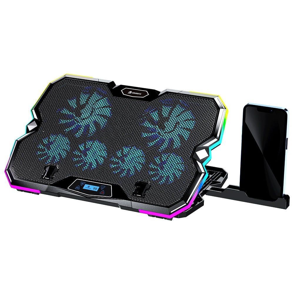 GameBooster GB-NS10 Hurricane RGB 6 Fanlı Fan/RGB Kontrollü 2x USB USB 2.0 Portlu 17'' Notebook Soğutucu