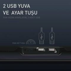 GameBooster GB-NS04 Wind 5 Fanlı 2xUSB Portlu Fan Kontrollü 15.6'' Notebook Soğutucu