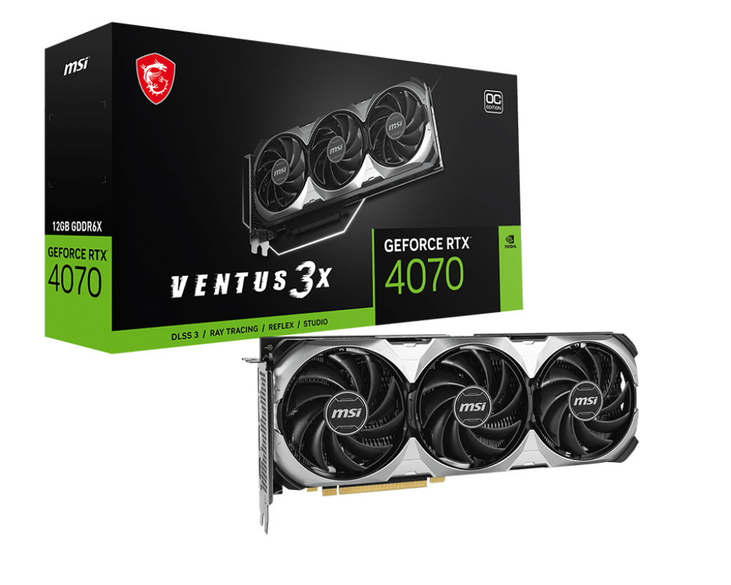 MSI GEFORCE RTX 4070 VENTUS 3X E 12G OC 12GB GDDR6X HDMI DP 192BİT