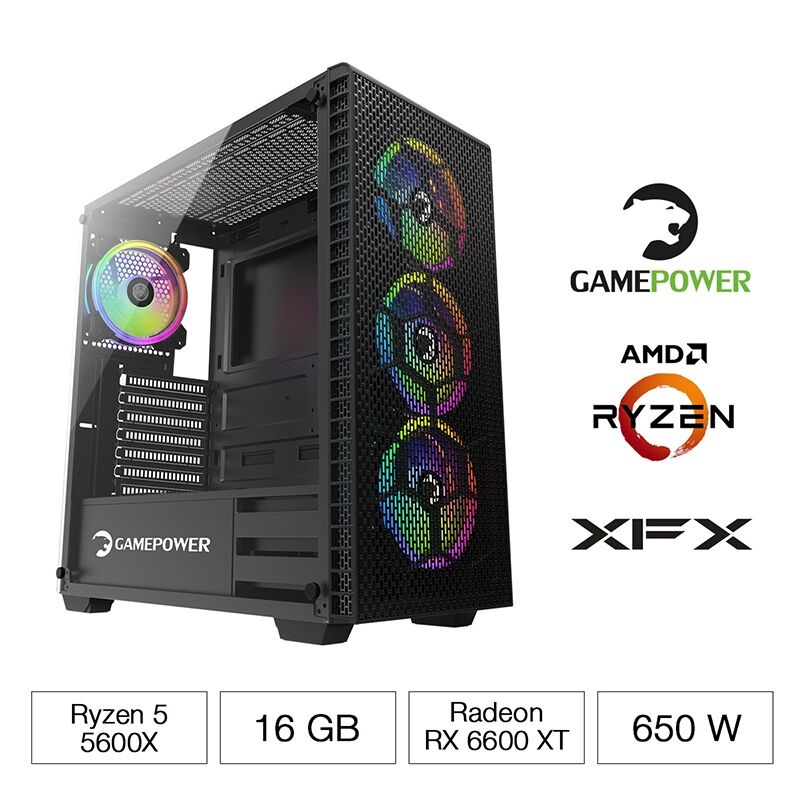 GAMEPOWER DESTİNY RYZEN 5 5600X 16GB 500GB SSD 8GB RX 6600XT DOS