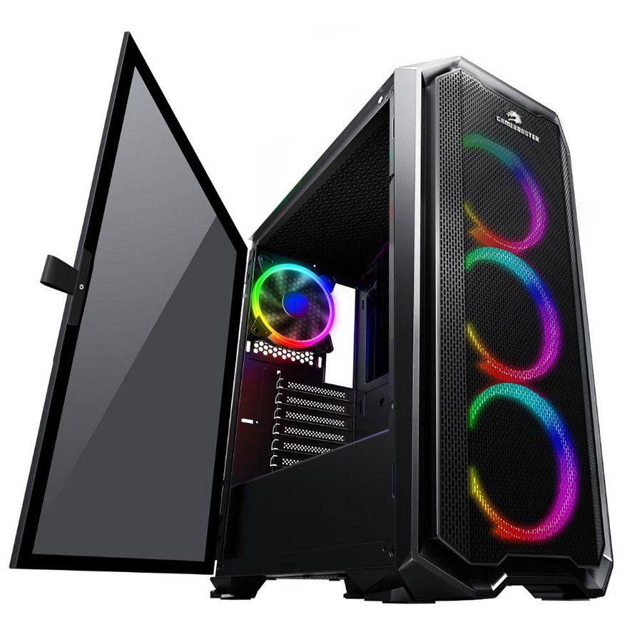 GameBooster GB-G2112B USB3.0 Ring RGB Halo fan Mesh Panel RGB Strip kasa (PSU Yok)