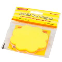 Bigpoint Şekilli Not Kağıdı Çiçek 75 Yaprak 12'li Paket