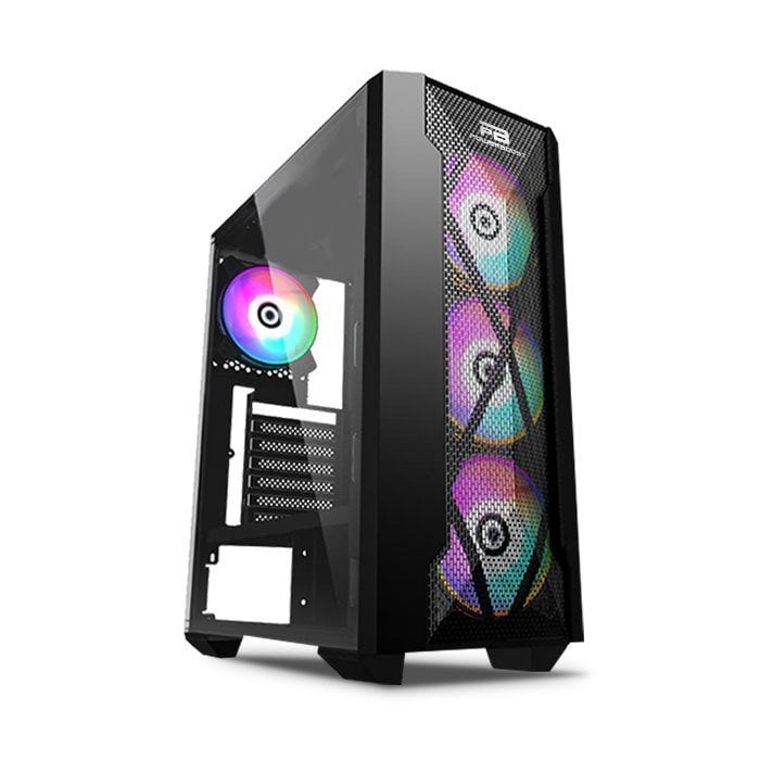 PowerBoost VK-P1900B 500w USB 3.0 ATX, Mesh, Ring Fixed Rainbow fan siyah Kasa