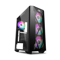 PowerBoost VK-P1900B 500w USB 3.0 ATX, Mesh, Ring Fixed Rainbow fan siyah Kasa
