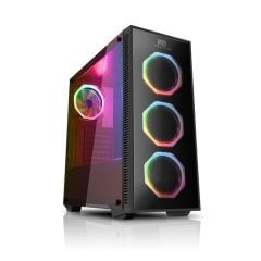 PowerBoost VK-G1007RGB USB 3.0 Tempered Glass Pencereli RGB Fanlı Gaming Kasa (PSU Yok)