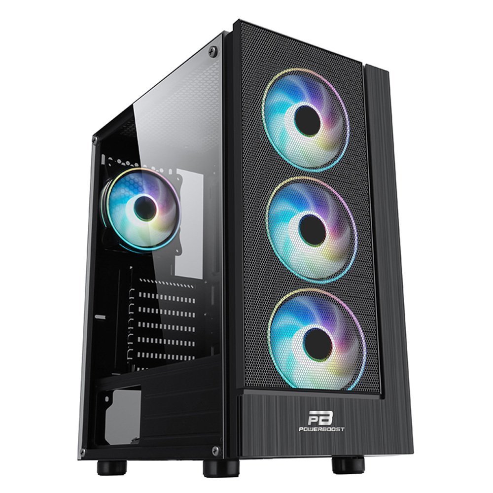 PowerBoost VK-P3301B 500w ATX USB 3.0, Mesh, Fixed Led fan siyah Kasa