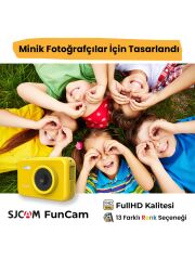 SJCAM FunCam Çocuk Kamerası Kırmızı - Çocuklar için Fotoğraf Makinesi 1080p 12MP