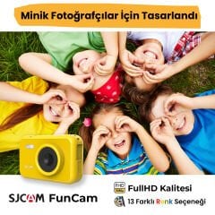 SJCAM FunCam Çocuk Kamerası Sarı - Çocuklar için Fotoğraf Makinesi 1080p 12MP