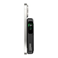 Bix TPB16 10000 mAh Hızlı Şarj MagSafe 6 sı 1 Arada OLED Ekranlı Kablosuz Powerbank Siyah
