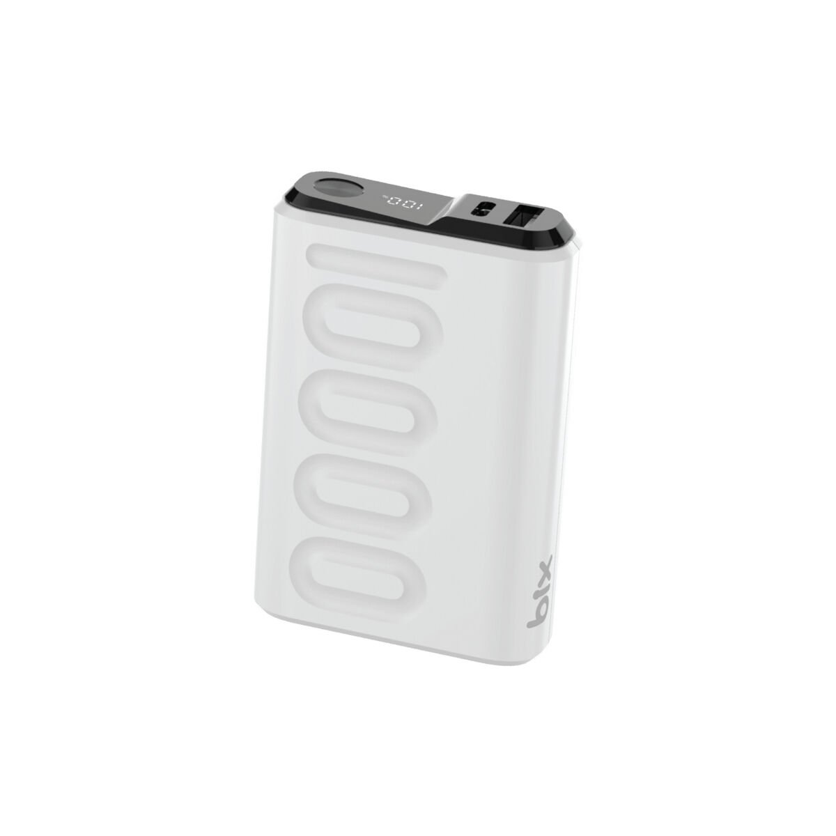Bix TPB15 10000mAh PD 20W USB-C ve USB-A QC 3.0 Çift Portlu 22.5W Süper Hızlı Şarj Destekli ve Dijital Ekranlı Mini Powerbank Beyaz