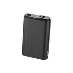 Bix TPB24 20000mAh PD 20W USB-C ve USB-A QC 3.0 Çift Portlu 22.5W Süper Hızlı Şarj Destekli ve Dijital Ekranlı Mini Powerbank Siyah