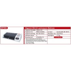 Bigpoint A3 Laminasyon Makinesi (Hızlı)