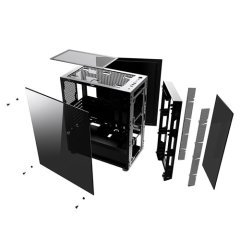 PowerBoost VK-G2052S USB 3.0 ATX, Temp.Glass Led RGB Rainbow fan, siyah Kasa (PSU Yok)