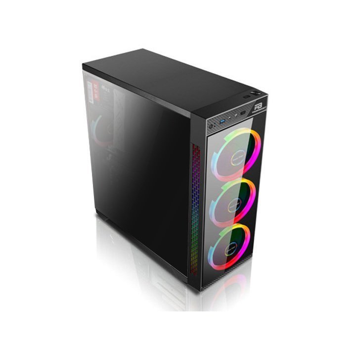 PowerBoost VK-C12B USB 3.0 ATX, RGB fan, siyah Kasa (PSU Yok)