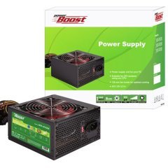 Power Boost 250w Siyah 12cm KIRMIZI fanlı ATX POWER SUPPLY (Retail Box)