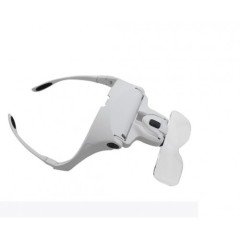 5 Lensli 2 Led Işıklı Ayarlanabilir Gözlük Tipi Büyüteç - 1.0X - 3.5X Zoom - Üstün Kalite