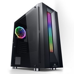 GameBooster GB-G3601B USB3.0 Siyah Rainbow RGB Fan Strip kasa (PSU Yok)