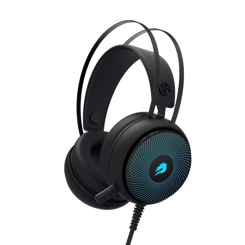 GameBooster  Rebel H12 7 Renk RGB Aydınlatmalı  Kısa Mikrofonlu Siyah oyuncu kulaklığı
