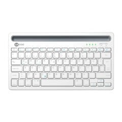 Lecoo BK100 Kablosuz Bluetooth Çoklu Cihaz Uyumlu Şarj Edilebilir Türkçe Q Klavye - Beyaz