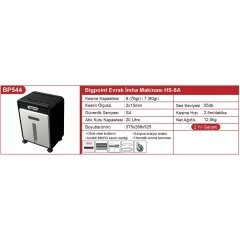 Bigpoint Evrak İmha Makinesi 7 Yaprak - 2x15mm