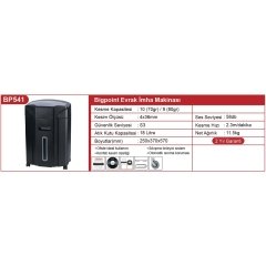 Bigpoint Evrak İmha Makinesi 9 Yaprak - 4x36mm