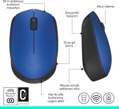 Logitech M171 910-004640 Mavi Optik Kablosuz Mouse