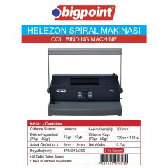 Bigpoint Plastik Helezon Spiral Makinesi 13 Yaprak