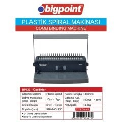 Bigpoint Plastik Spiral Makinesi 16 Yaprak (Double Handle)