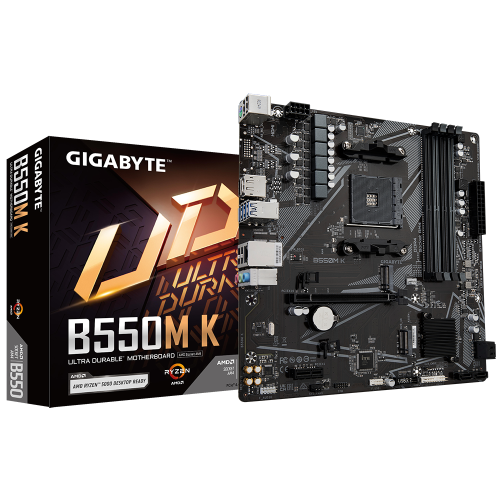 GIGABYTE B550M K DDR4 4733MHz(OC) HDMI M.2 DP mATX AM4