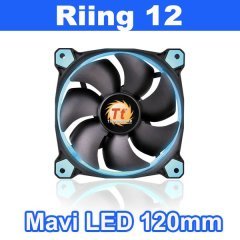 Thermaltake Riing 12cm Yüksek Statik Basınçlı Mavi Halka Ledli Kasa&Radyatör Fanı