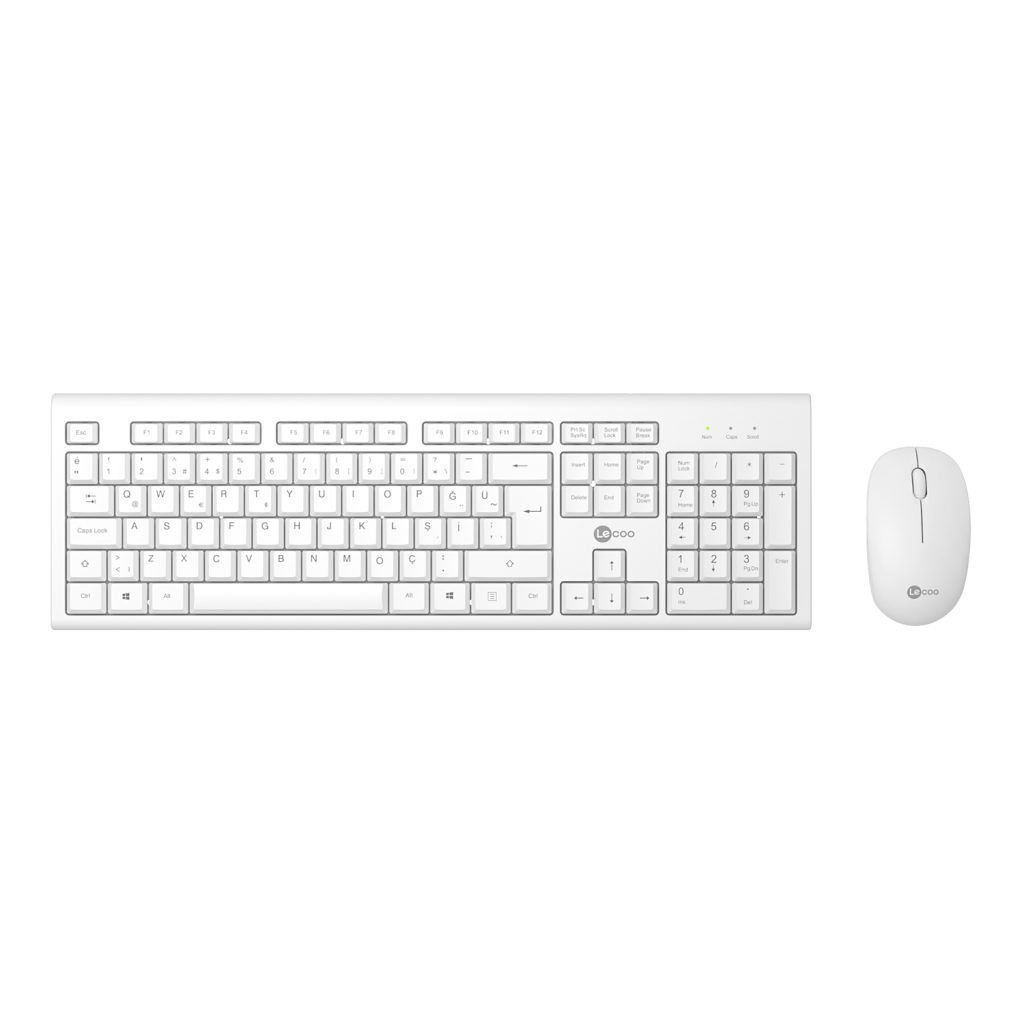 LENOVO LECOO KW200 BEYAZ KABLOSUZ KLAVYE  MOUSE SET