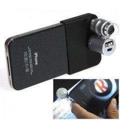 IPhone5 için Uyumlu Kapaklı Lens Mikroskop Taşınabilir Mini Cep Boyutu LED Mikroskop