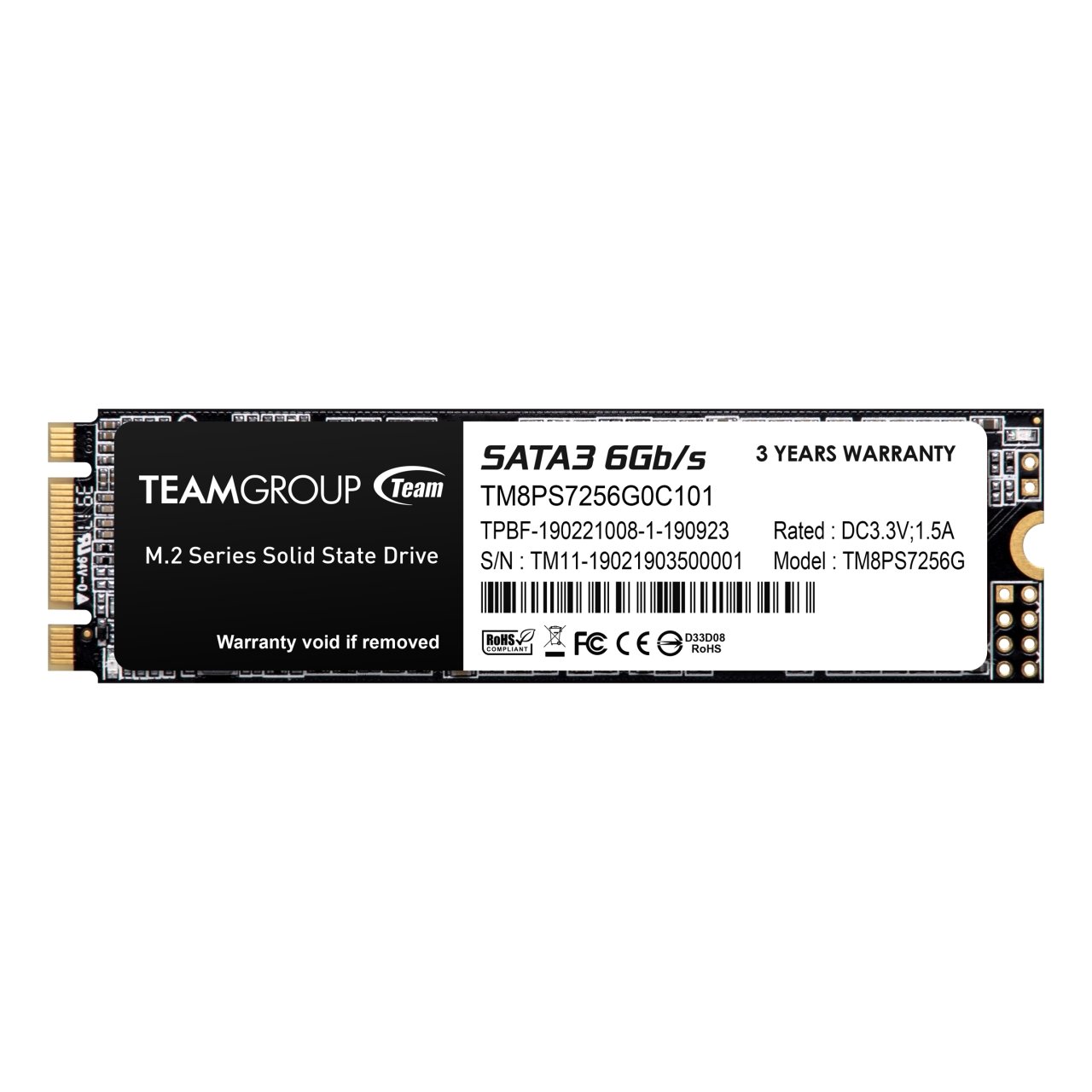 256 GB TEAM MS30 500/400MB/s  SATA M.2 2280 SSD