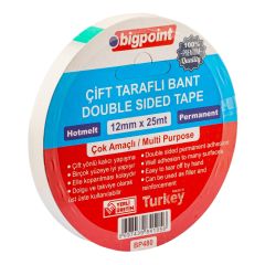 Bigpoint Çift Taraflı Bant 12 mm x 25 m 12'li Kutu