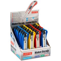 Lotte Maket Bıçağı Geniş Metal Ağızlı 24'lü Stand